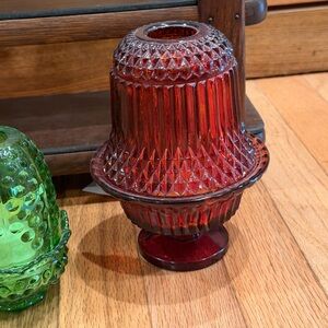 Diamond Point Ruby Red Flash Fairy Lamp